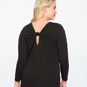 Eloquii Knot Back Black Knit Dress